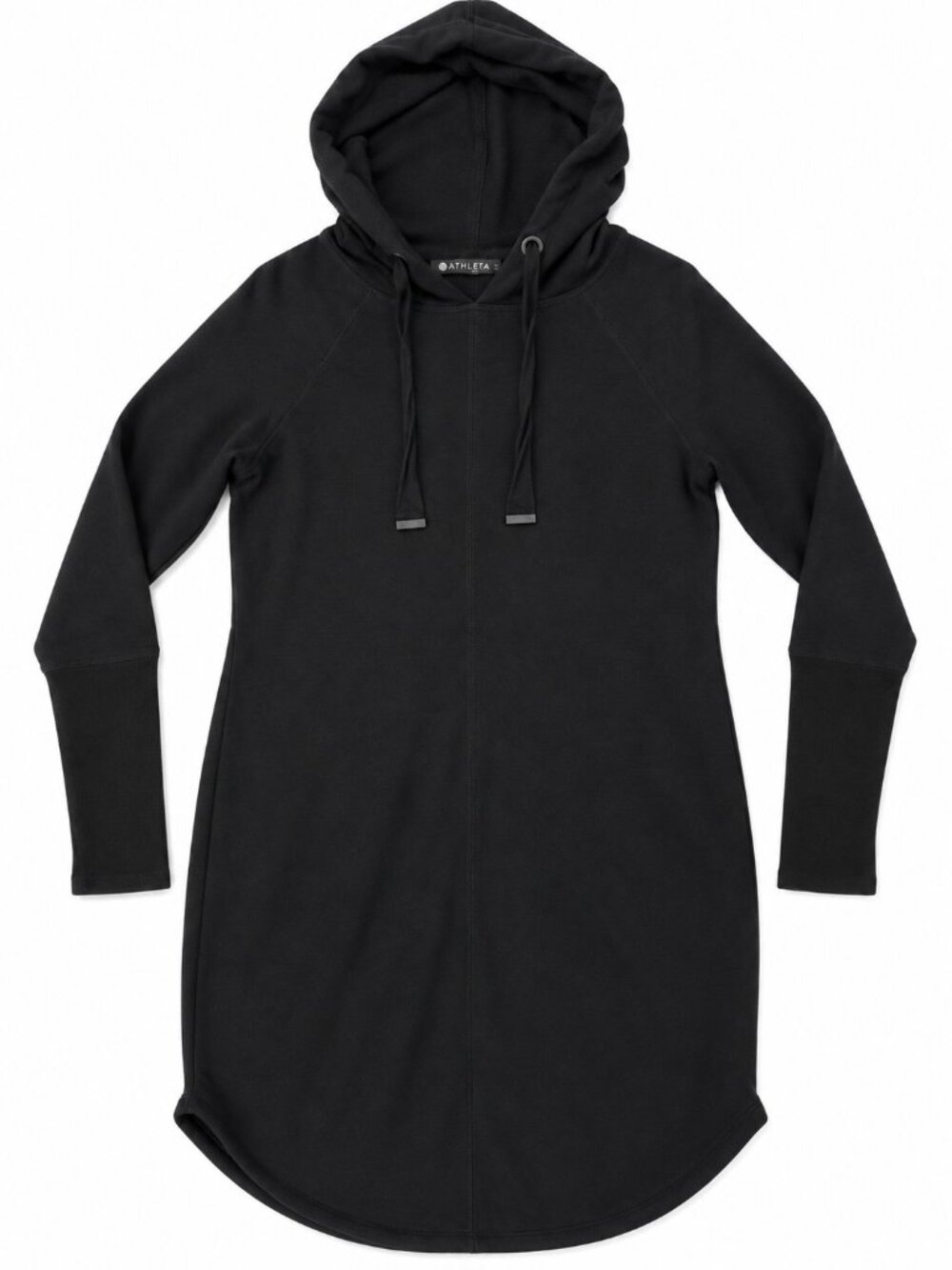 Athleta Black Cozy Hooded Sweatshirt Dress XS Athleisure